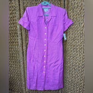 Vintage 60s Adrianna Papell Pink Button Up Dress New